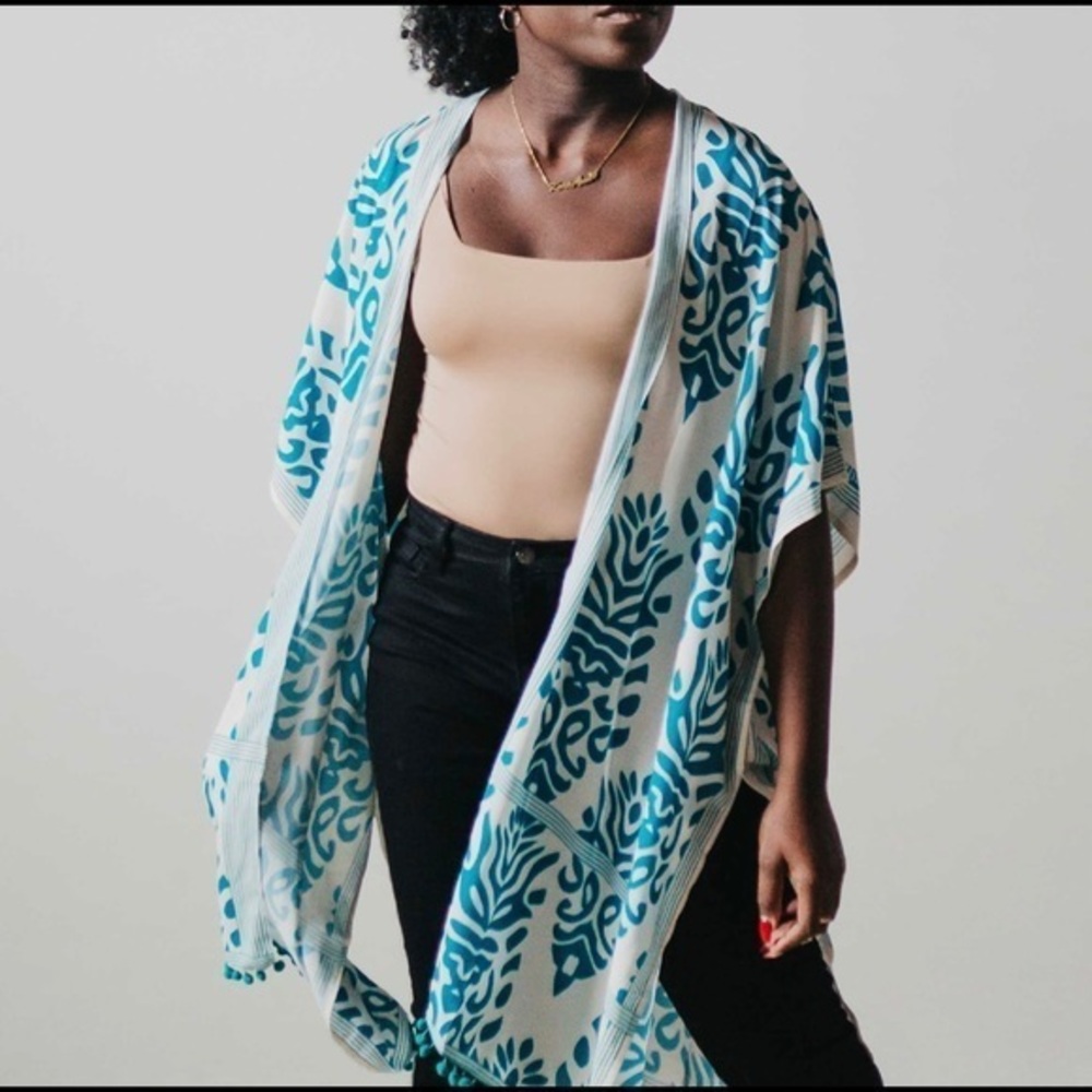 TASSEL KIMONO SWIM COVER UP